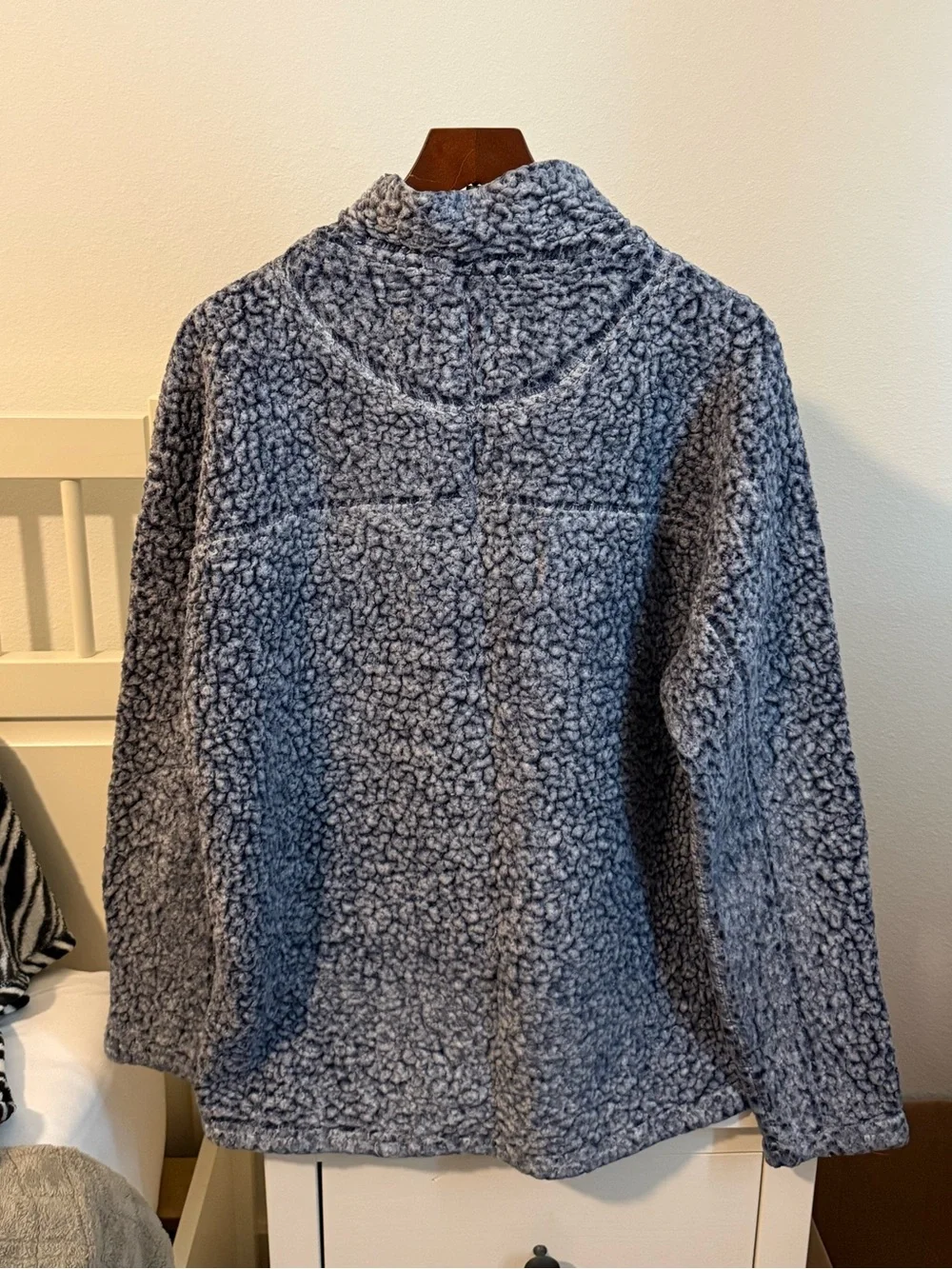 True Grit Men's Blue Sherpa Quarter-Zip with Cream Collar
